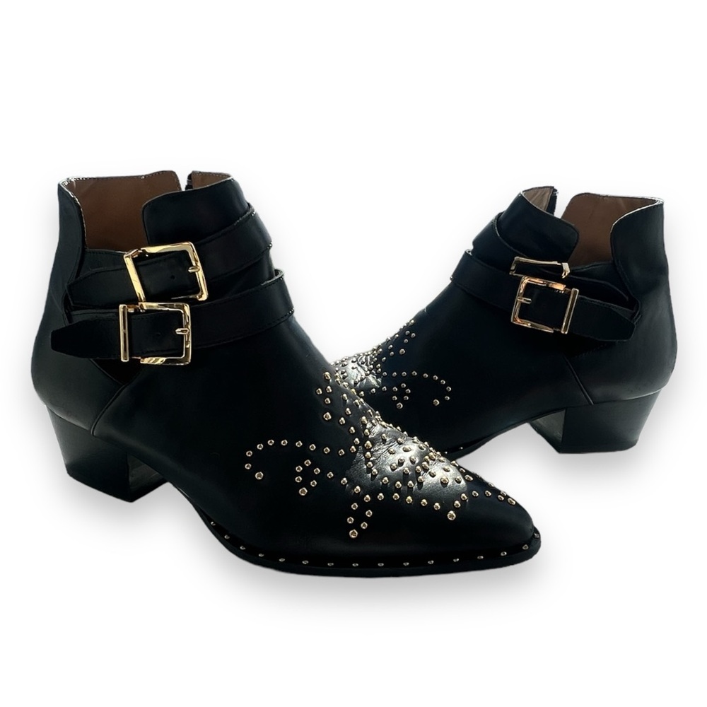 & Other Stories Black Leather Studded Festival Boots